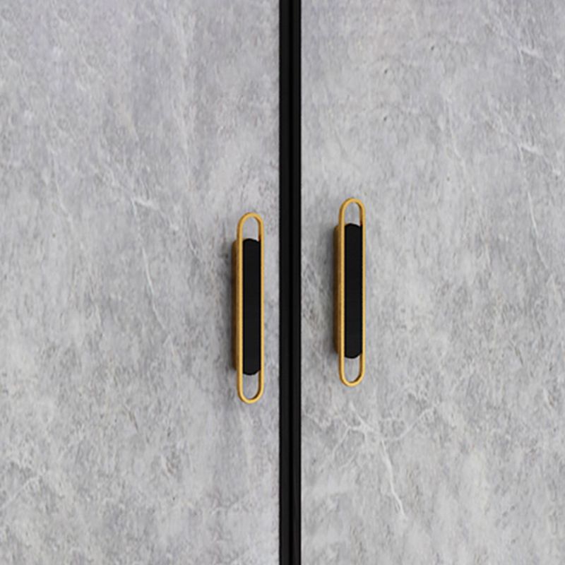 Bath Vanity Single Sink Metal Frame Grey Rectangular 2 Doors Freestanding Vanity Clearhalo 'Bathroom Remodel & Bathroom Fixtures' 'Bathroom Vanities' 'bathroom_vanities' 'Home Improvement' 'home_improvement' 'home_improvement_bathroom_vanities' 1200x1200_40945230-4cbb-4776-84df-d933f1825040