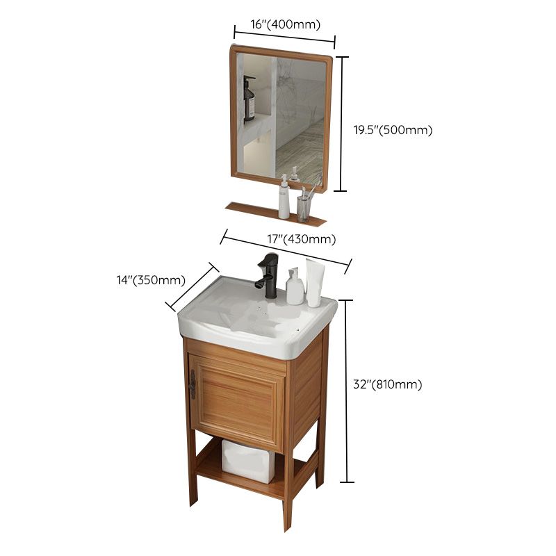 Contemporary Vanity Sink Wooden Mirror Cabinet Bathroom Space Saver Vanity Clearhalo 'Bathroom Remodel & Bathroom Fixtures' 'Bathroom Vanities' 'bathroom_vanities' 'Home Improvement' 'home_improvement' 'home_improvement_bathroom_vanities' 1200x1200_40a730d9-6fbf-4e22-b640-0d65255331b0