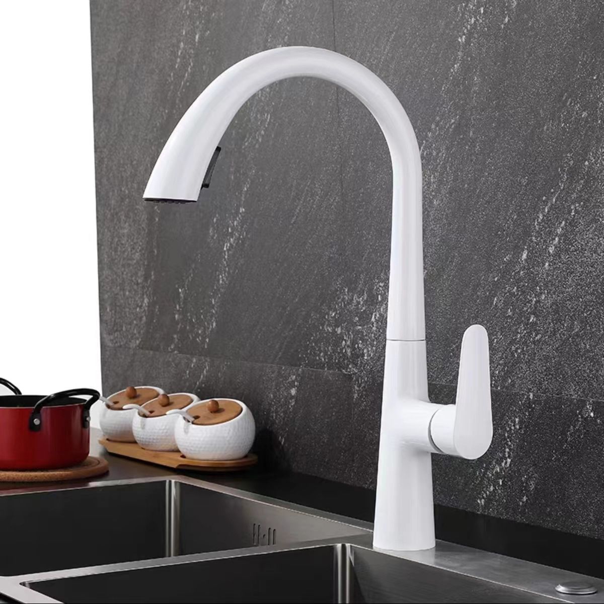 Modern Bar Faucet Brass with Pull out Sprayer Swivel Spout Bar Prep Kitchen Faucet Clearhalo 'Home Improvement' 'home_improvement' 'home_improvement_kitchen_faucets' 'Kitchen Faucets' 'Kitchen Remodel & Kitchen Fixtures' 'Kitchen Sinks & Faucet Components' 'kitchen_faucets' 1200x1200_40aba34b-cf66-4660-90cb-be8d9128d443