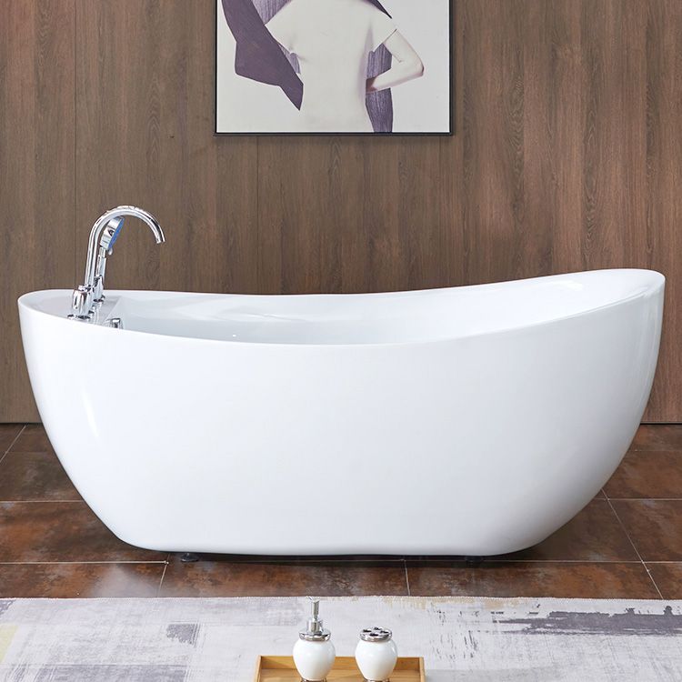 Modern Stand Alone Bathtub White Oval Acrylic Soaking Back to Wall Bath Clearhalo 'Bathroom Remodel & Bathroom Fixtures' 'Bathtubs' 'Home Improvement' 'home_improvement' 'home_improvement_bathtubs' 'Showers & Bathtubs' 1200x1200_40d84882-50eb-4fec-8ea1-69e0d4c30bc7