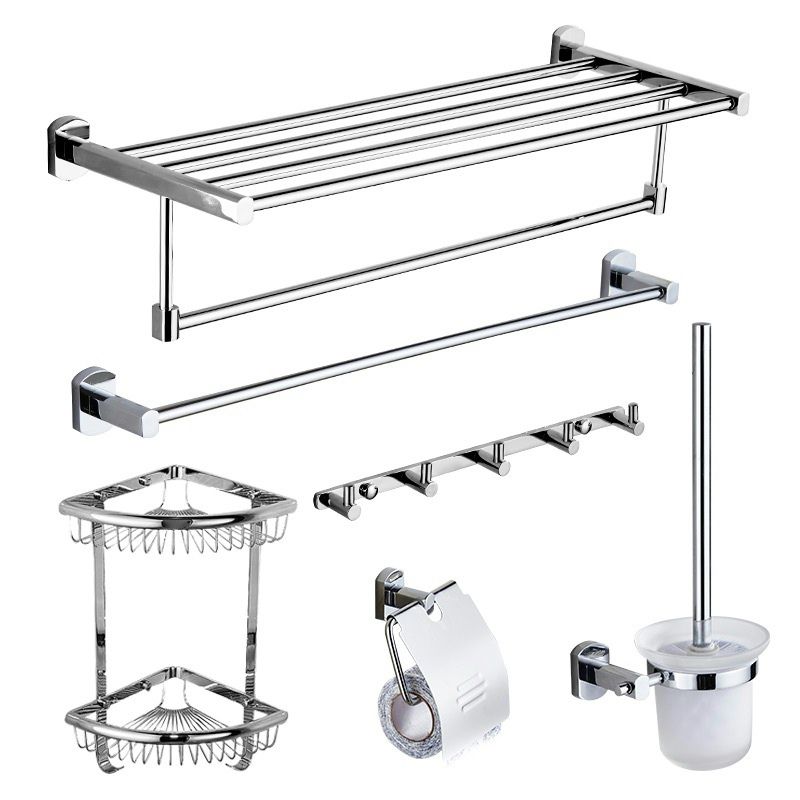 Modern Bathroom Accessory Kit Paper Holder Towel Bar Stainless Steel Bathroom Set Clearhalo 'Bathroom Hardware Sets' 'Bathroom Hardware' 'Bathroom Remodel & Bathroom Fixtures' 'bathroom_hardware_sets' 'Home Improvement' 'home_improvement' 'home_improvement_bathroom_hardware_sets' 1200x1200_40e68360-cecf-4b03-8b01-06627b67af5a