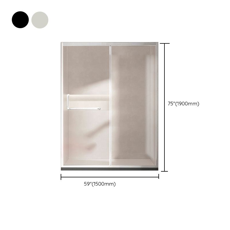 One-shaped Sliding Shower Doors Transparent Tempered Glass Shower Door Clearhalo 'Bathroom Remodel & Bathroom Fixtures' 'Home Improvement' 'home_improvement' 'home_improvement_shower_tub_doors' 'Shower and Tub Doors' 'shower_tub_doors' 'Showers & Bathtubs' 1200x1200_40e924b0-c9c8-46ca-8663-aa194ce9cc03