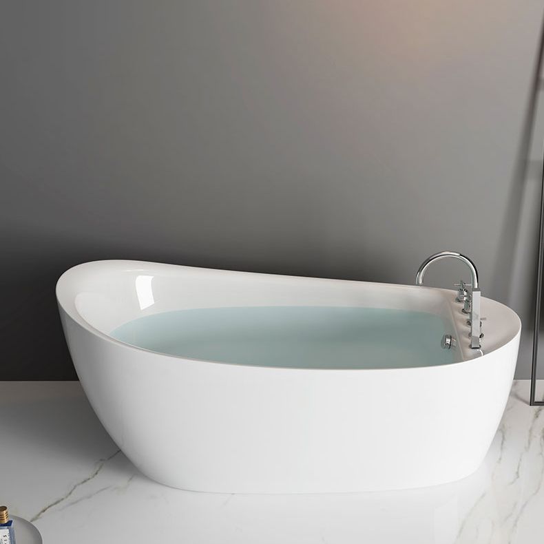 Freestanding Acrylic Bathtub Pop-up Drain Oval Modern Right-Hand Bath Clearhalo 'Bathroom Remodel & Bathroom Fixtures' 'Bathtubs' 'Home Improvement' 'home_improvement' 'home_improvement_bathtubs' 'Showers & Bathtubs' 1200x1200_40e974d4-8bd4-441e-a40e-37dd972b1c08
