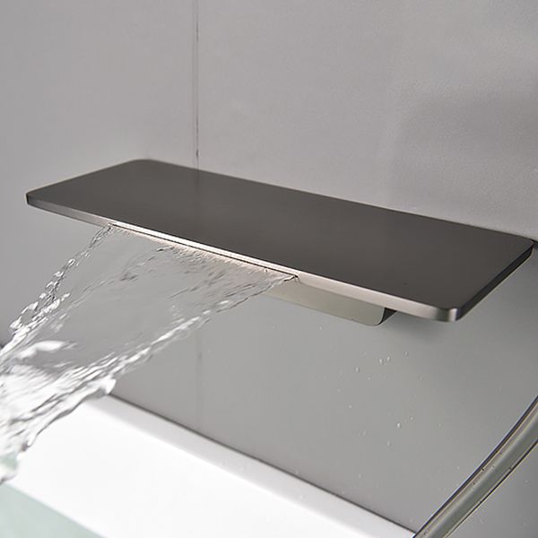 Bathroom Tub Spout Waterfall Wall Mounted Fixed Bathtub Faucet with Hose Clearhalo 'Bathroom Remodel & Bathroom Fixtures' 'Bathtub Faucets' 'bathtub_faucets' 'Home Improvement' 'home_improvement' 'home_improvement_bathtub_faucets' 1200x1200_40f5e5b9-d6db-4af3-8609-a858196c0b5c