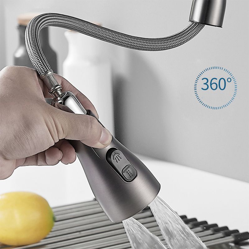 Modern 1-Handle Faucet Copper Pull down with Water Dispenser Standard Kitchen Faucet Clearhalo 'Home Improvement' 'home_improvement' 'home_improvement_kitchen_faucets' 'Kitchen Faucets' 'Kitchen Remodel & Kitchen Fixtures' 'Kitchen Sinks & Faucet Components' 'kitchen_faucets' 1200x1200_40f71b31-1903-4074-8966-ea634a45c534