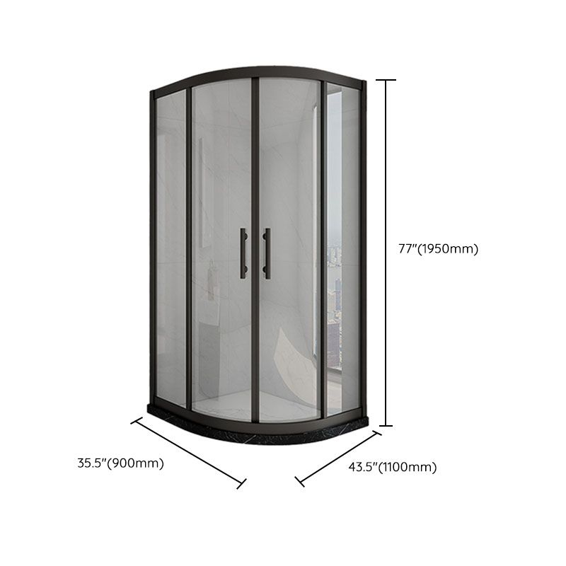 Black Neo-Angle Shower Enclosure Easy Clean Glass Shower Enclosure on Corner Clearhalo 'Bathroom Remodel & Bathroom Fixtures' 'Home Improvement' 'home_improvement' 'home_improvement_shower_stalls_enclosures' 'Shower Stalls & Enclosures' 'shower_stalls_enclosures' 'Showers & Bathtubs' 1200x1200_410918f6-8cd5-4d1e-beaa-b7e15633973c