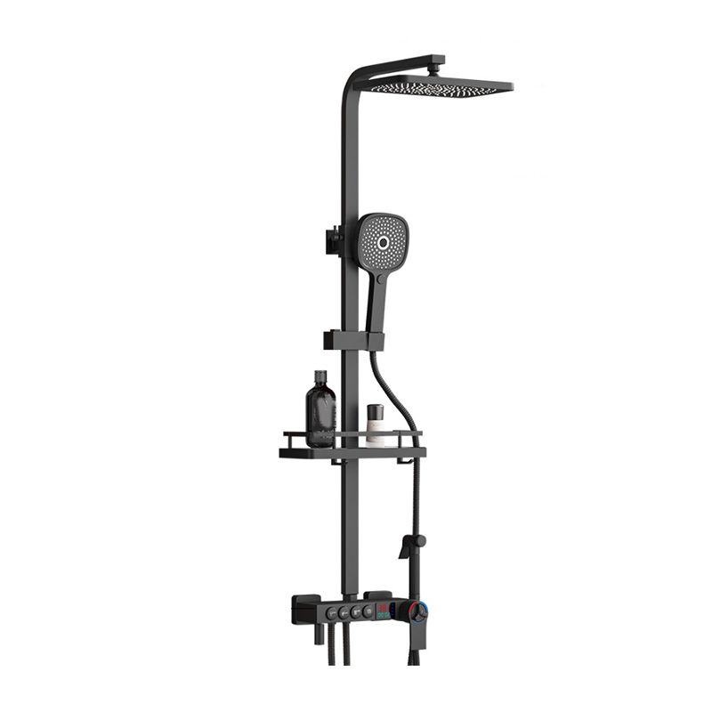 Modern Plain Shower System Thermostatic Slide Bar Included Shower Head Combo Clearhalo 'Bathroom Remodel & Bathroom Fixtures' 'Home Improvement' 'home_improvement' 'home_improvement_shower_faucets' 'Shower Faucets & Systems' 'shower_faucets' 'Showers & Bathtubs Plumbing' 'Showers & Bathtubs' 1200x1200_410faaba-abc3-4465-bdcc-7350ef09539b