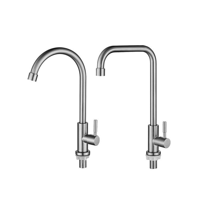 Contemporary Standard Kitchen Faucet High Arc Swivel Spout 304 Stainless Steel Faucet Clearhalo 'Home Improvement' 'home_improvement' 'home_improvement_kitchen_faucets' 'Kitchen Faucets' 'Kitchen Remodel & Kitchen Fixtures' 'Kitchen Sinks & Faucet Components' 'kitchen_faucets' 1200x1200_411074ae-6dfc-4daf-9f8e-63e3102e868a
