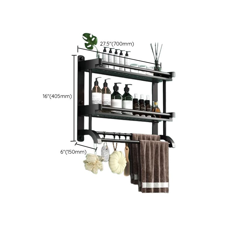 Modern Black Bathroom Accessory Stainless Steel Hardware Set Bath Shelf Clearhalo 'Bathroom Hardware Sets' 'Bathroom Hardware' 'Bathroom Remodel & Bathroom Fixtures' 'bathroom_hardware_sets' 'Home Improvement' 'home_improvement' 'home_improvement_bathroom_hardware_sets' 1200x1200_412aba6a-14ef-435a-94b0-23633b198c44