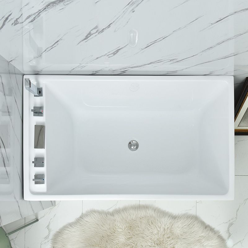 Acrylic Modern Bath Freestanding Soaking White Rectangular Bathtub Clearhalo 'Bathroom Remodel & Bathroom Fixtures' 'Bathtubs' 'Home Improvement' 'home_improvement' 'home_improvement_bathtubs' 'Showers & Bathtubs' 1200x1200_413ba66a-ea14-4ab5-bbdb-9c6394aa8b50
