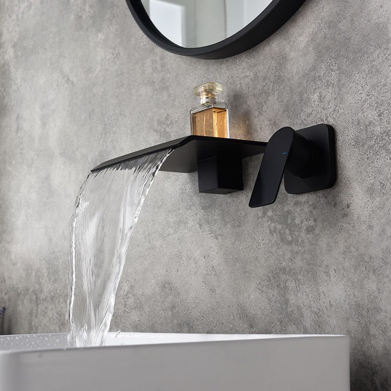 Fixed Roman Tub Faucet Trim Single Handle Wall Mounted Waterfall Tub Filler Clearhalo 'Bathroom Remodel & Bathroom Fixtures' 'Bathtub Faucets' 'bathtub_faucets' 'Home Improvement' 'home_improvement' 'home_improvement_bathtub_faucets' 1200x1200_41406de8-9950-4409-a95a-8a9819adae52