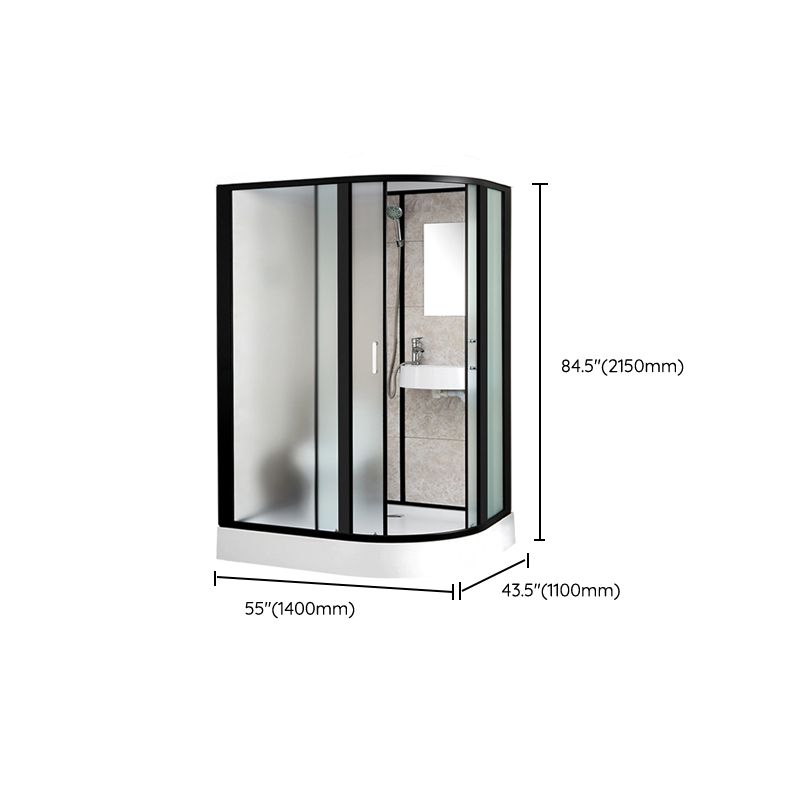 Rectangle Shower Stall Black Sliding Shower Stall with White Base Clearhalo 'Bathroom Remodel & Bathroom Fixtures' 'Home Improvement' 'home_improvement' 'home_improvement_shower_stalls_enclosures' 'Shower Stalls & Enclosures' 'shower_stalls_enclosures' 'Showers & Bathtubs' 1200x1200_414b8a5b-8412-49ef-882d-0a0c586591fa