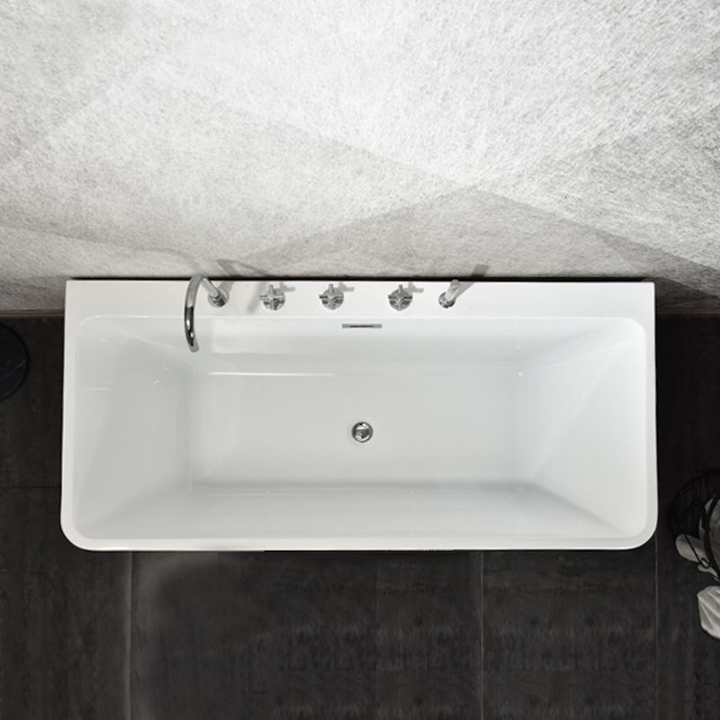 Back to Wall Bathtub Antique Finish Soaking Rectangular Modern Bath Clearhalo 'Bathroom Remodel & Bathroom Fixtures' 'Bathtubs' 'Home Improvement' 'home_improvement' 'home_improvement_bathtubs' 'Showers & Bathtubs' 1200x1200_414da4f1-f738-4e0b-8d90-b167439449de