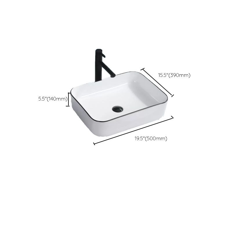 Bathroom Sink Ceramic Black Edging Anti-spill Rectangular Rod Single Handle Faucet Sink Clearhalo 'Bathroom Remodel & Bathroom Fixtures' 'Bathroom Sinks & Faucet Components' 'Bathroom Sinks' 'bathroom_sink' 'Home Improvement' 'home_improvement' 'home_improvement_bathroom_sink' 1200x1200_4173d63e-48c6-4991-a371-a861e224509c