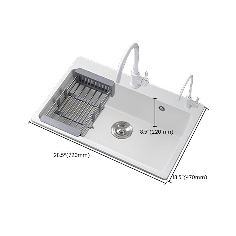 Modern Style Kitchen Sink Overflow Hole Design Drop-In Quartz Kitchen Sink in White Clearhalo 'Home Improvement' 'home_improvement' 'home_improvement_kitchen_sinks' 'Kitchen Remodel & Kitchen Fixtures' 'Kitchen Sinks & Faucet Components' 'Kitchen Sinks' 'kitchen_sinks' 1200x1200_417b85a0-8e42-4262-9a88-c695a44caf95