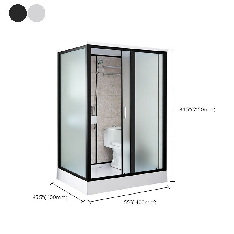 Linear Sliding Shower Enclosure Metal Framed Shower Enclosure with Tempered Glass Clearhalo 'Bathroom Remodel & Bathroom Fixtures' 'Home Improvement' 'home_improvement' 'home_improvement_shower_stalls_enclosures' 'Shower Stalls & Enclosures' 'shower_stalls_enclosures' 'Showers & Bathtubs' 1200x1200_4181150e-2bb5-4a48-b4b0-d7a74b281ae4