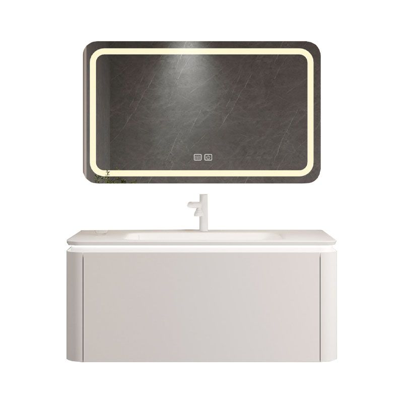 Rectangular White Vanity Wall Mounted Single Sink Mirror Wood Frame Vanity with Drawer Clearhalo 'Bathroom Remodel & Bathroom Fixtures' 'Bathroom Vanities' 'bathroom_vanities' 'Home Improvement' 'home_improvement' 'home_improvement_bathroom_vanities' 1200x1200_418354df-09ea-47b3-932f-5a7720f8b9e5
