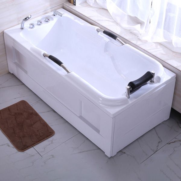 Acrylic Rectangular Freestanding Bath Soaking 29.53-inch Tall Bathtub in White Clearhalo 'Bathroom Remodel & Bathroom Fixtures' 'Bathtubs' 'Home Improvement' 'home_improvement' 'home_improvement_bathtubs' 'Showers & Bathtubs' 1200x1200_418453b9-f790-41b9-b49d-de442dde7f22