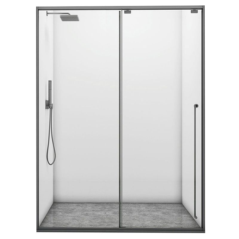 Gray Single Sliding Door Shower Door Tempered Glass Shower Door Clearhalo 'Bathroom Remodel & Bathroom Fixtures' 'Home Improvement' 'home_improvement' 'home_improvement_shower_tub_doors' 'Shower and Tub Doors' 'shower_tub_doors' 'Showers & Bathtubs' 1200x1200_418676a9-cbde-42ec-8bb1-d78be9306afb