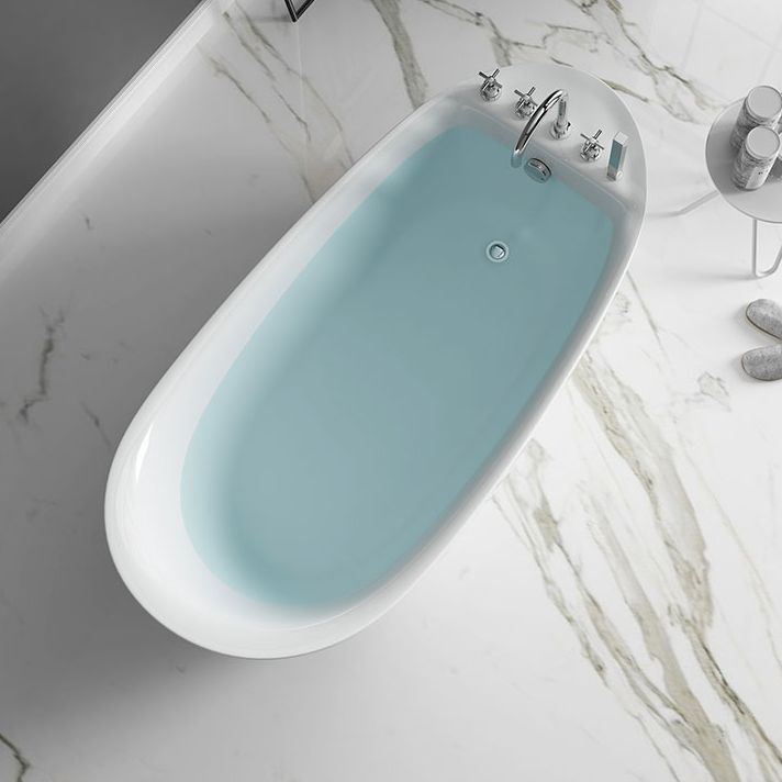 Freestanding Acrylic Bathtub Pop-up Drain Oval Modern Right-Hand Bath Clearhalo 'Bathroom Remodel & Bathroom Fixtures' 'Bathtubs' 'Home Improvement' 'home_improvement' 'home_improvement_bathtubs' 'Showers & Bathtubs' 1200x1200_41999e03-c898-44f2-9d1a-c8ba17033498