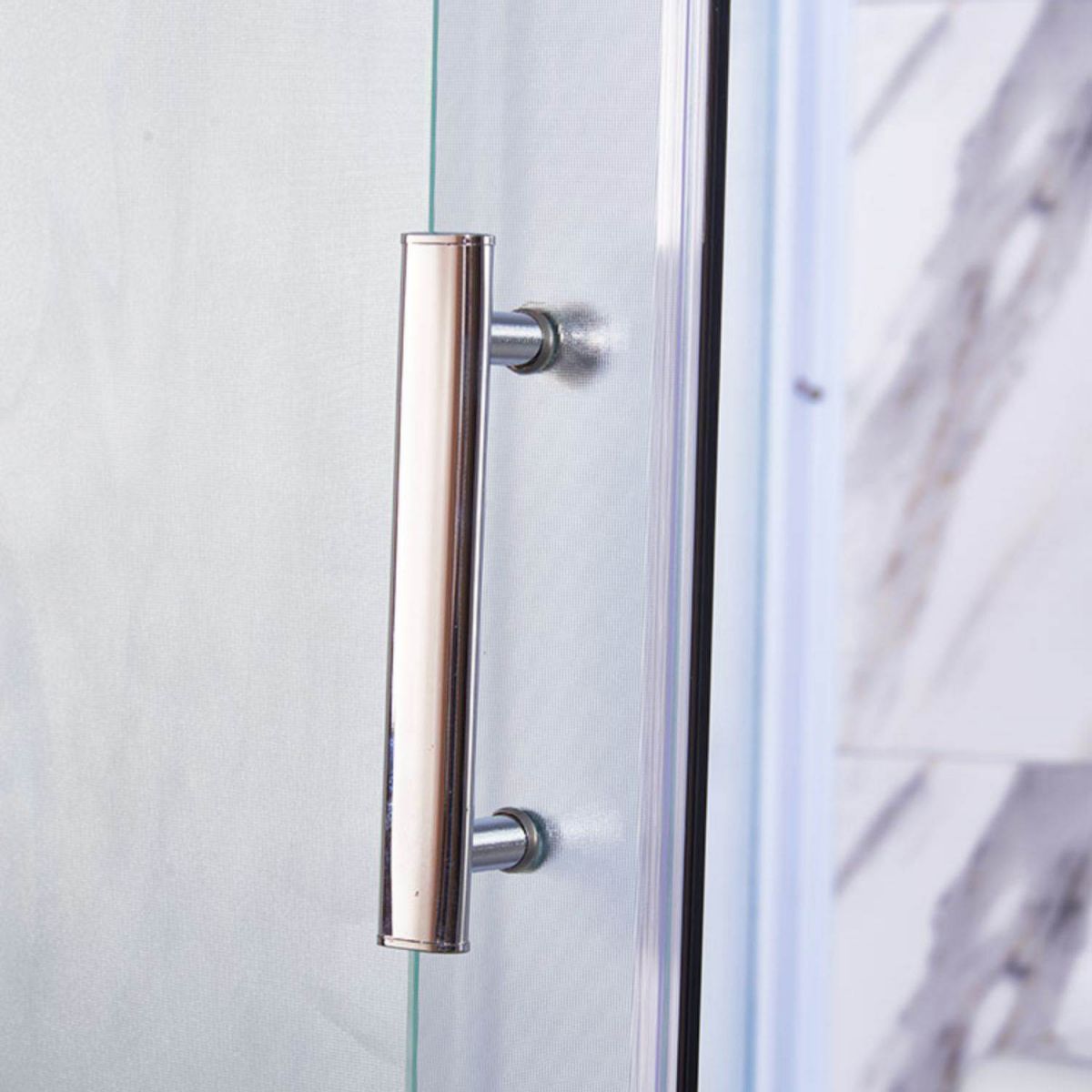 Framed White Shower Kit Corner Rectangle Frosted Shower Stall Clearhalo 'Bathroom Remodel & Bathroom Fixtures' 'Home Improvement' 'home_improvement' 'home_improvement_shower_stalls_enclosures' 'Shower Stalls & Enclosures' 'shower_stalls_enclosures' 'Showers & Bathtubs' 1200x1200_41b827b0-2934-404a-bfe0-4be3b5a1b203