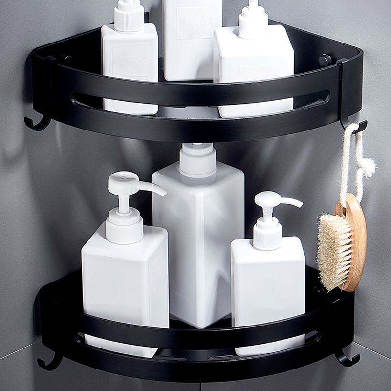 Black Bathroom Set Modern 1/2/3 - Piece Anti-rust Bath Shelf Clearhalo 'Bathroom Hardware Sets' 'Bathroom Hardware' 'Bathroom Remodel & Bathroom Fixtures' 'bathroom_hardware_sets' 'Home Improvement' 'home_improvement' 'home_improvement_bathroom_hardware_sets' 1200x1200_41bd698a-012c-40ef-8705-c9eb98fe8823