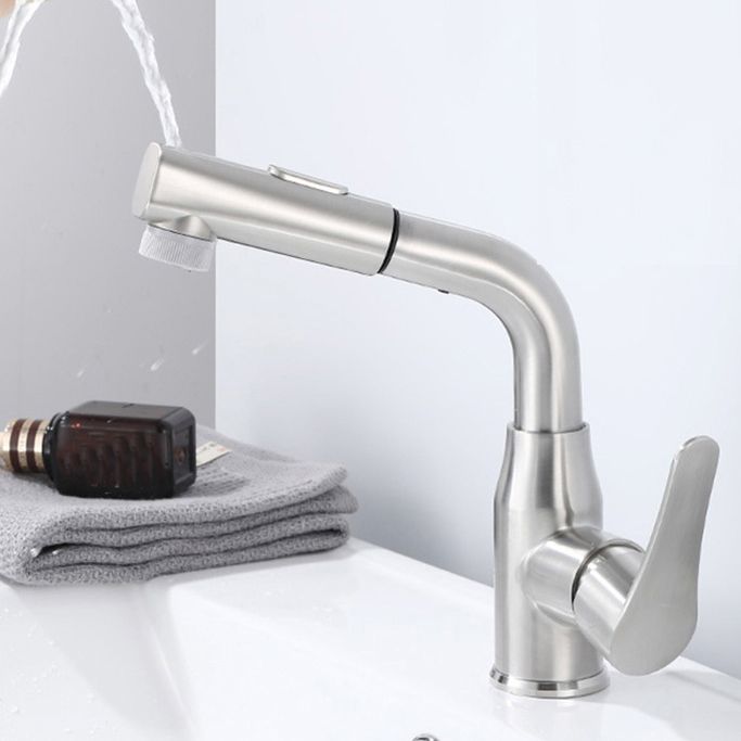 Modern 1-Handle Bathroom Sink Faucet Circular Vessel Sink Faucet Stainless Steel Clearhalo 'Bathroom Remodel & Bathroom Fixtures' 'Bathroom Sink Faucets' 'Bathroom Sinks & Faucet Components' 'bathroom_sink_faucets' 'Home Improvement' 'home_improvement' 'home_improvement_bathroom_sink_faucets' 1200x1200_41d3d536-e405-43bd-b768-df81b8a935f8