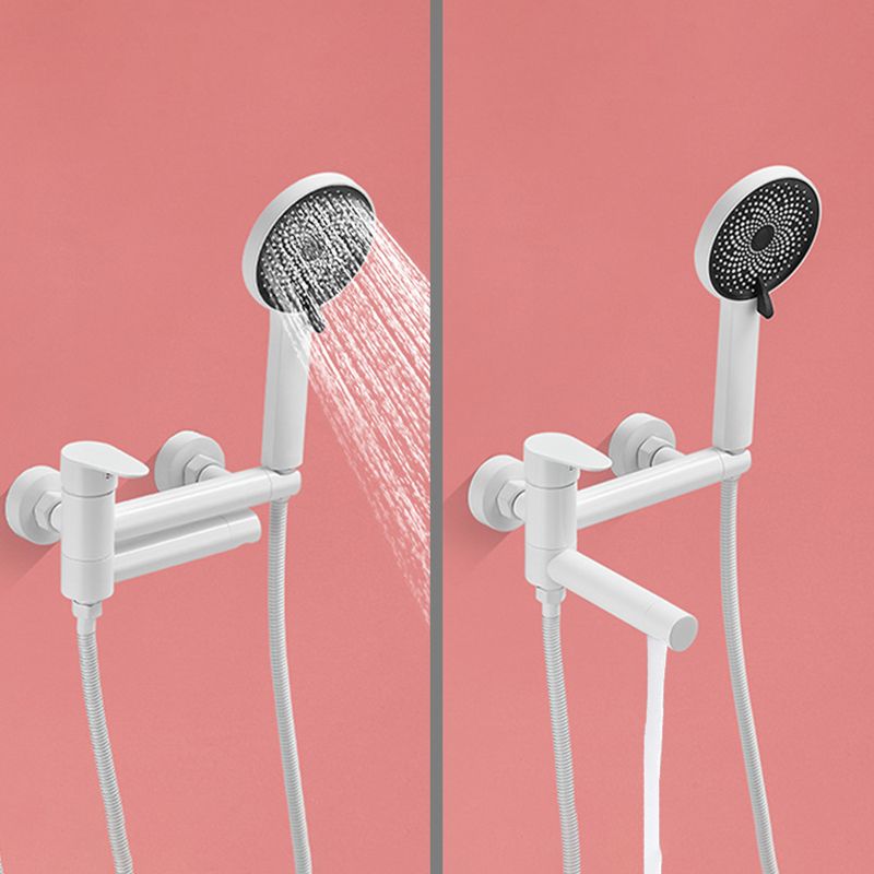 Lever Handle Shower Faucet Single Hand Shower with Shower Hose Clearhalo 'Bathroom Remodel & Bathroom Fixtures' 'Home Improvement' 'home_improvement' 'home_improvement_shower_faucets' 'Shower Faucets & Systems' 'shower_faucets' 'Showers & Bathtubs Plumbing' 'Showers & Bathtubs' 1200x1200_41e209a7-a29b-4eb0-98dc-07cb79417193