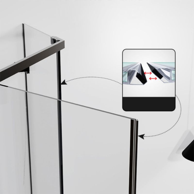 Semi Frameless Pivot Shower Door Scratch Resistant Clear Shower Door Clearhalo 'Bathroom Remodel & Bathroom Fixtures' 'Home Improvement' 'home_improvement' 'home_improvement_shower_tub_doors' 'Shower and Tub Doors' 'shower_tub_doors' 'Showers & Bathtubs' 1200x1200_41ea4fdf-209e-4edb-b171-b15e835c0db8