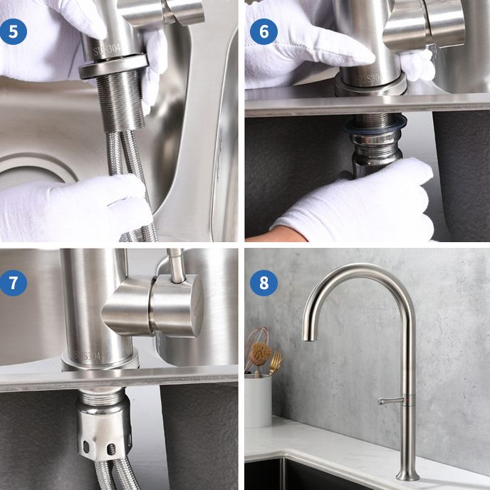 Modern Kitchen Faucet Stainless Steel Single Handle High Arc Kitchen Faucet Clearhalo 'Home Improvement' 'home_improvement' 'home_improvement_kitchen_faucets' 'Kitchen Faucets' 'Kitchen Remodel & Kitchen Fixtures' 'Kitchen Sinks & Faucet Components' 'kitchen_faucets' 1200x1200_420a27ed-be61-4bfc-9a25-4164abbe5267