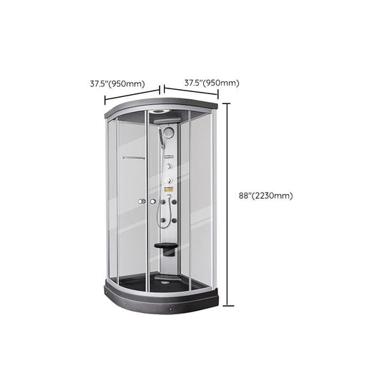 Clear Tempered Glass Shower Stall Round Shower Stall with Base Kit Clearhalo 'Bathroom Remodel & Bathroom Fixtures' 'Home Improvement' 'home_improvement' 'home_improvement_shower_stalls_enclosures' 'Shower Stalls & Enclosures' 'shower_stalls_enclosures' 'Showers & Bathtubs' 1200x1200_421cb88e-1e8e-4819-8b24-ed6c0886ef46