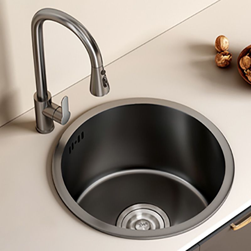Round Stainless Steel Kitchen Sink Single Bowl Sink with Drain Strainer Kit Clearhalo 'Home Improvement' 'home_improvement' 'home_improvement_kitchen_sinks' 'Kitchen Remodel & Kitchen Fixtures' 'Kitchen Sinks & Faucet Components' 'Kitchen Sinks' 'kitchen_sinks' 1200x1200_4233ba1d-4b02-455f-adb0-659217f5163f