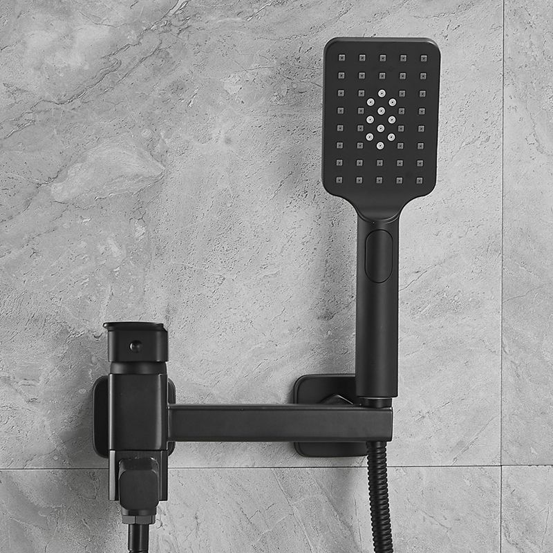 Copper Tub Filler Single Lever Handle Low Arc Swivel Wall Mount Tub Filler with Handshower Clearhalo 'Bathroom Remodel & Bathroom Fixtures' 'Bathtub Faucets' 'bathtub_faucets' 'Home Improvement' 'home_improvement' 'home_improvement_bathtub_faucets' 1200x1200_424c8f1e-4426-458b-82f7-8b9603f711d0