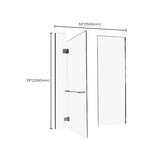 Inline Hinged Frameless Tempered Glass Shower Door, Transparent Shower Screen Clearhalo 'Bathroom Remodel & Bathroom Fixtures' 'Home Improvement' 'home_improvement' 'home_improvement_shower_tub_doors' 'Shower and Tub Doors' 'shower_tub_doors' 'Showers & Bathtubs' 1200x1200_42503bfe-a8d4-4126-9475-7f3d87ec7fdf