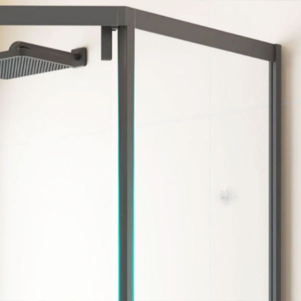 Black Square Shower Enclosure Pivot Tempered Glass Shower Kit Clearhalo 'Bathroom Remodel & Bathroom Fixtures' 'Home Improvement' 'home_improvement' 'home_improvement_shower_stalls_enclosures' 'Shower Stalls & Enclosures' 'shower_stalls_enclosures' 'Showers & Bathtubs' 1200x1200_42779e7e-8cd8-4354-a699-0f0a013c6704
