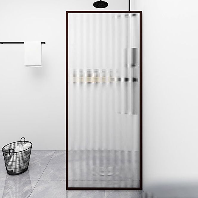 Fixed Black Shower Screen Full Frame Half Partition Shower Door Clearhalo 'Bathroom Remodel & Bathroom Fixtures' 'Home Improvement' 'home_improvement' 'home_improvement_shower_tub_doors' 'Shower and Tub Doors' 'shower_tub_doors' 'Showers & Bathtubs' 1200x1200_4277a85f-221d-4873-9a90-f73c0e863116