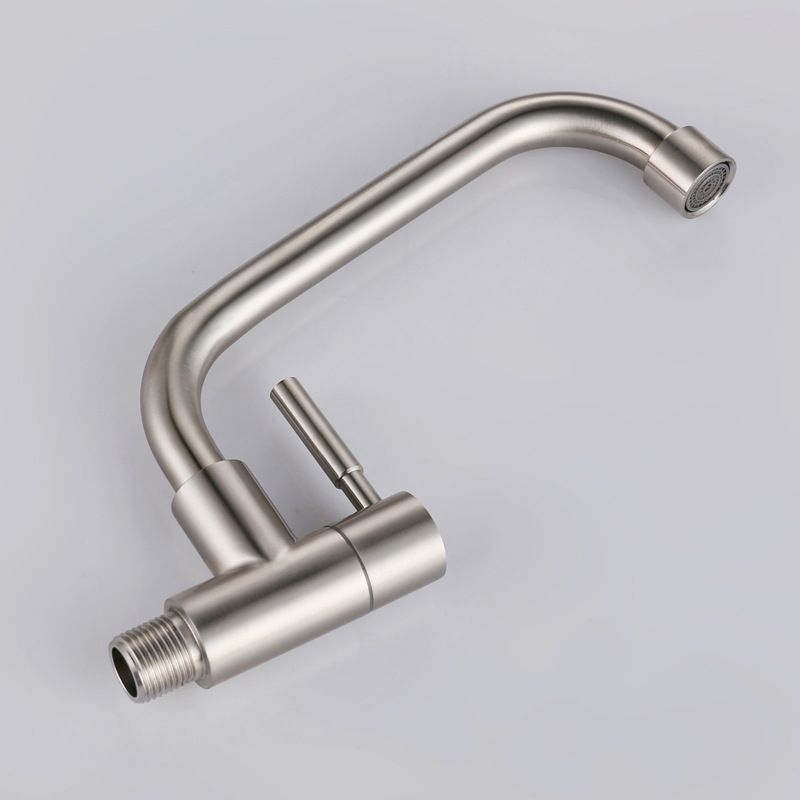 Contemporary Single Handle Kitchen Faucet Metal 1-Hold Bar Faucet with No Sensor Clearhalo 'Home Improvement' 'home_improvement' 'home_improvement_kitchen_faucets' 'Kitchen Faucets' 'Kitchen Remodel & Kitchen Fixtures' 'Kitchen Sinks & Faucet Components' 'kitchen_faucets' 1200x1200_427aa332-9997-4743-8e0e-1e2f15fa753c