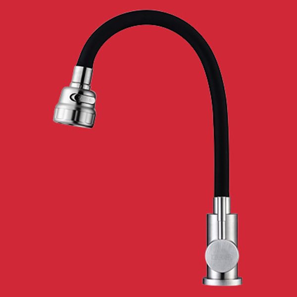 Modern 1-Handle 1-Hole Faucets 304 Stainless Steel Black and White Faucets Clearhalo 'Home Improvement' 'home_improvement' 'home_improvement_kitchen_faucets' 'Kitchen Faucets' 'Kitchen Remodel & Kitchen Fixtures' 'Kitchen Sinks & Faucet Components' 'kitchen_faucets' 1200x1200_42809434-fa73-43e1-b1d1-c67026c7c7d3