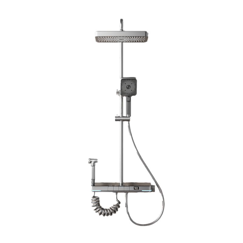 Modern Shower System Brass Slide Bar Included Wall Mounted Shower Set Clearhalo 'Bathroom Remodel & Bathroom Fixtures' 'Home Improvement' 'home_improvement' 'home_improvement_shower_faucets' 'Shower Faucets & Systems' 'shower_faucets' 'Showers & Bathtubs Plumbing' 'Showers & Bathtubs' 1200x1200_428b212a-3729-4a7f-8a4e-87bc1d3c9891