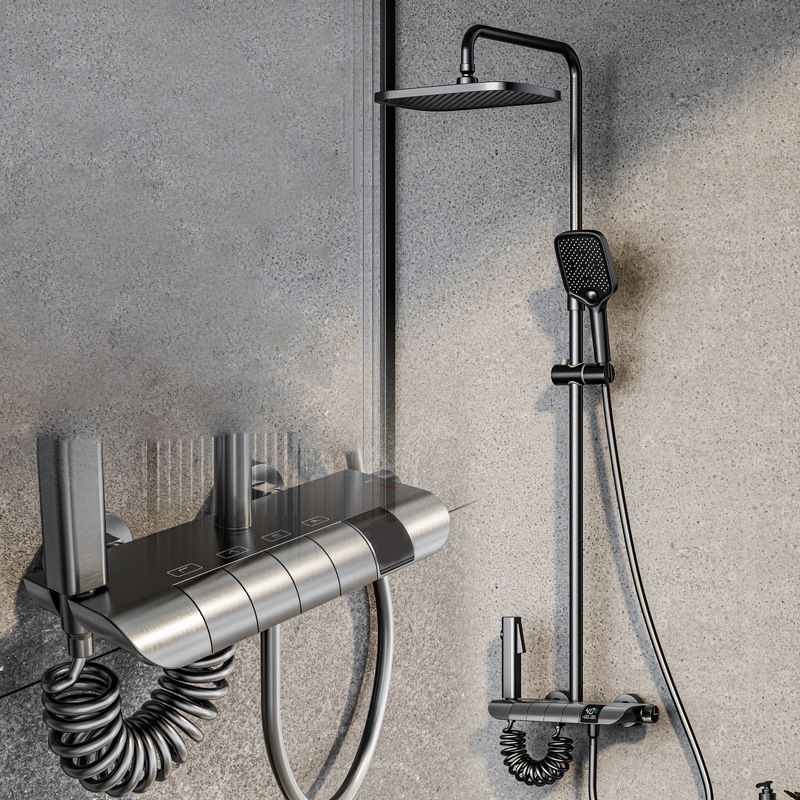 Modern Adjustable Water Flow Shower Faucet Square Shower Hose Shower System on Wall Clearhalo 'Bathroom Remodel & Bathroom Fixtures' 'Home Improvement' 'home_improvement' 'home_improvement_shower_faucets' 'Shower Faucets & Systems' 'shower_faucets' 'Showers & Bathtubs Plumbing' 'Showers & Bathtubs' 1200x1200_428d05c1-f1b2-4c97-bd28-f058b6cad5a1