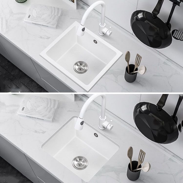 Modern Style Kitchen Sink Quartz Single Bowl Kitchen Sink with Square Shape Clearhalo 'Home Improvement' 'home_improvement' 'home_improvement_kitchen_sinks' 'Kitchen Remodel & Kitchen Fixtures' 'Kitchen Sinks & Faucet Components' 'Kitchen Sinks' 'kitchen_sinks' 1200x1200_42b9f729-6c7b-4850-b2d8-91070b759358