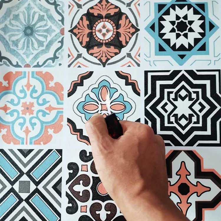 Spanish Pattern Singular Tile Water Resistant Peel & Stick Tile for Backsplash Wall Clearhalo 'Flooring 'Home Improvement' 'home_improvement' 'home_improvement_peel_stick_blacksplash' 'Peel & Stick Backsplash Tile' 'peel_stick_blacksplash' 'Walls & Ceilings' Walls and Ceiling' 1200x1200_42c5cd1e-b589-4ab7-aaa4-909ba2d9d202