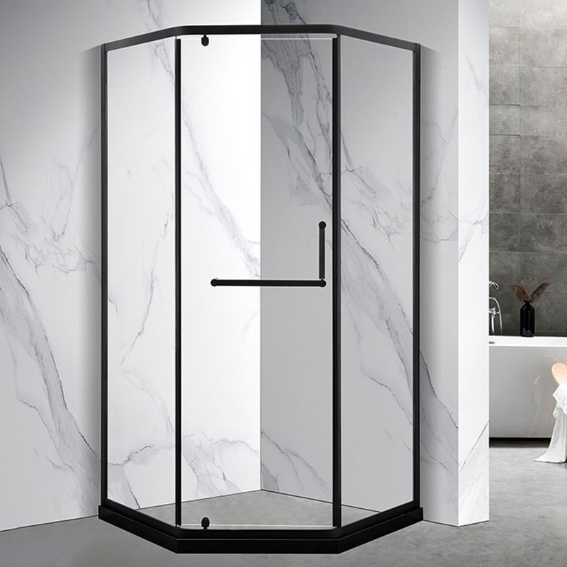 Shower Stall Black Semi-Frameless No-Angle Clear Corner Shower Stall Clearhalo 'Bathroom Remodel & Bathroom Fixtures' 'Home Improvement' 'home_improvement' 'home_improvement_shower_stalls_enclosures' 'Shower Stalls & Enclosures' 'shower_stalls_enclosures' 'Showers & Bathtubs' 1200x1200_4305c52a-5419-4bfb-a771-ee382e20885f