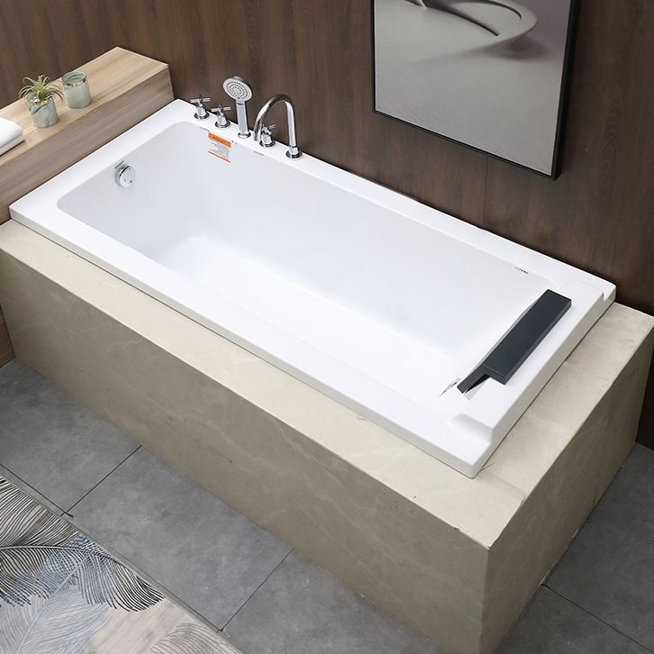 Modern Rectangular Bath Acrylic Soaking White Drop-in Bathtub Clearhalo 'Bathroom Remodel & Bathroom Fixtures' 'Bathtubs' 'Home Improvement' 'home_improvement' 'home_improvement_bathtubs' 'Showers & Bathtubs' 1200x1200_43194d94-2ff9-43f3-a0b3-0286332e45b7