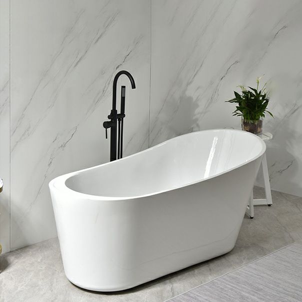 Modern Oval Bathtub White Freestanding Acrylic Soaking Left Bath Clearhalo 'Bathroom Remodel & Bathroom Fixtures' 'Bathtubs' 'Home Improvement' 'home_improvement' 'home_improvement_bathtubs' 'Showers & Bathtubs' 1200x1200_43240f17-dd8f-4aea-8d8e-3278124afb32