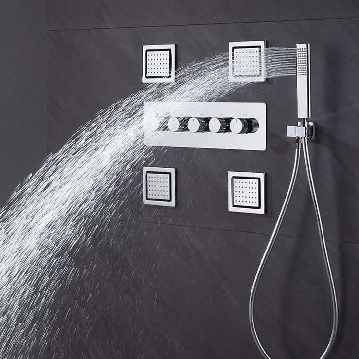 All-copper Concealed Shower Set In-wall Bathroom Minimalist Waterfall Shower Clearhalo 'Bathroom Remodel & Bathroom Fixtures' 'Home Improvement' 'home_improvement' 'home_improvement_shower_faucets' 'Shower Faucets & Systems' 'shower_faucets' 'Showers & Bathtubs Plumbing' 'Showers & Bathtubs' 1200x1200_4325faeb-98cf-4087-9b74-54f724709437