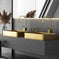 Modern Vessel Bathroom Sink Metal Rectangular with Faucet Vessel ...