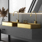 Modern Vessel Bathroom Sink Metal Rectangular with Faucet Vessel ...