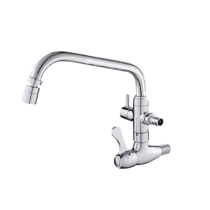 Modern Pull Down Single Handle Kitchen Faucet Wall-mounted Faucet in Chrome Clearhalo 'Home Improvement' 'home_improvement' 'home_improvement_kitchen_faucets' 'Kitchen Faucets' 'Kitchen Remodel & Kitchen Fixtures' 'Kitchen Sinks & Faucet Components' 'kitchen_faucets' 1200x1200_432a94e2-c68a-41fd-9dff-5a69911a9a9c