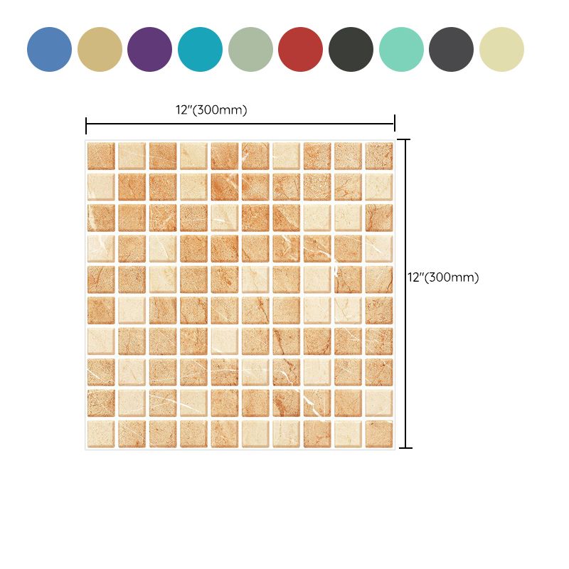 Peel and Stick Mosaic Tile Waterproof Square Peel and Stick Tile for Kitchen 20-Pack Clearhalo 'Flooring 'Home Improvement' 'home_improvement' 'home_improvement_peel_stick_blacksplash' 'Peel & Stick Backsplash Tile' 'peel_stick_blacksplash' 'Walls & Ceilings' Walls and Ceiling' 1200x1200_433a9c7f-6f29-41ee-b96c-c46b58ea91fe